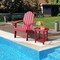 PE Weather Resistant Patio Adirondack Chair with Cup Holder and Wide Seat Perfect for Garden